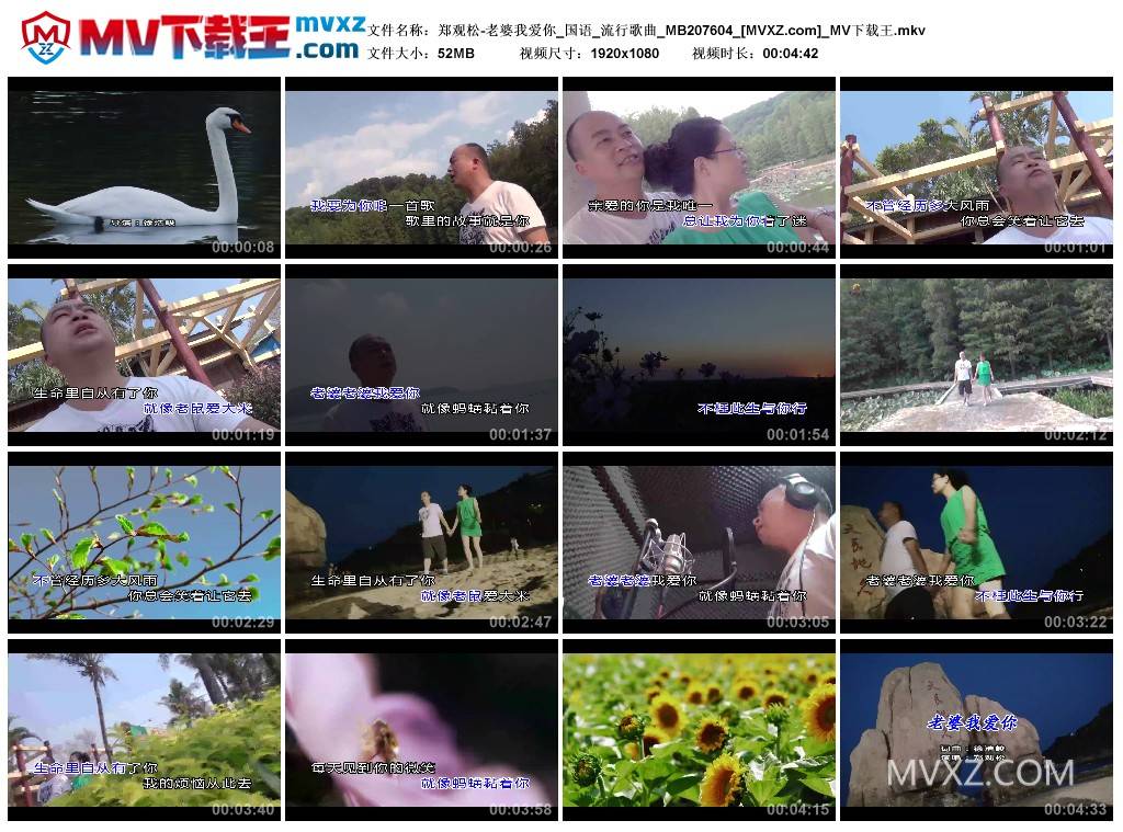 郑观松-老婆我爱你_国语_流行歌曲_MB207604